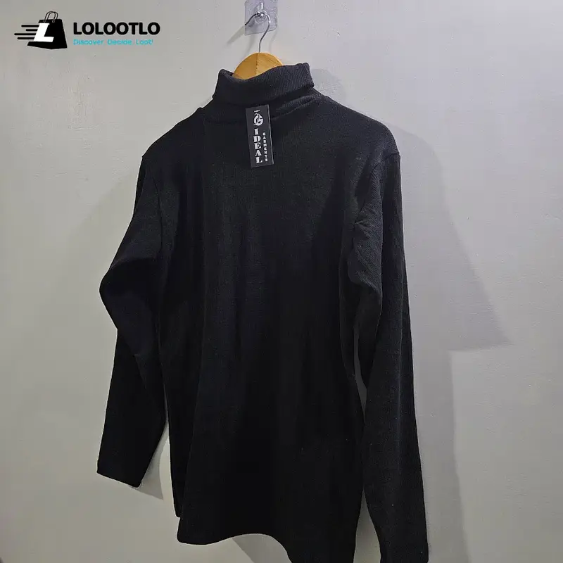 Premium Quality Black Ribbed High Neck for Men Winter, Turtle Neck