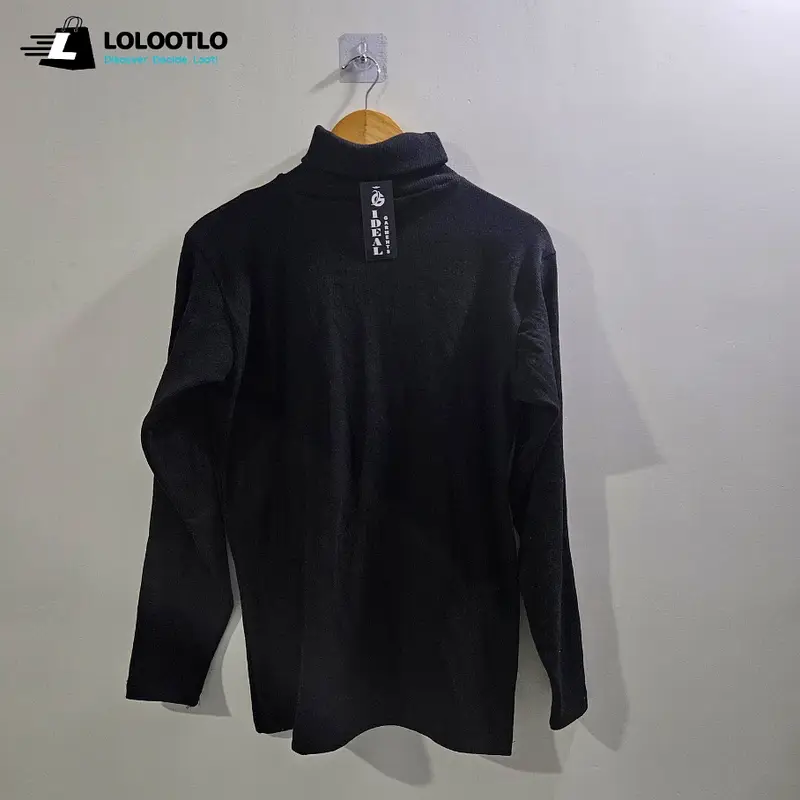 Premium Quality Black Ribbed High Neck for Men Winter, Turtle Neck