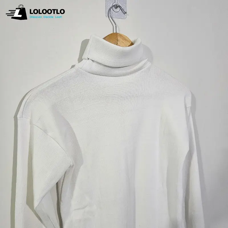 Premium Quality Black Ribbed High Neck for Men Winter, Turtle Neck