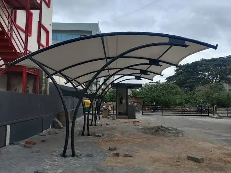 Tensile car parking shade - Pvc Canopy shade - Wall mounted - porch