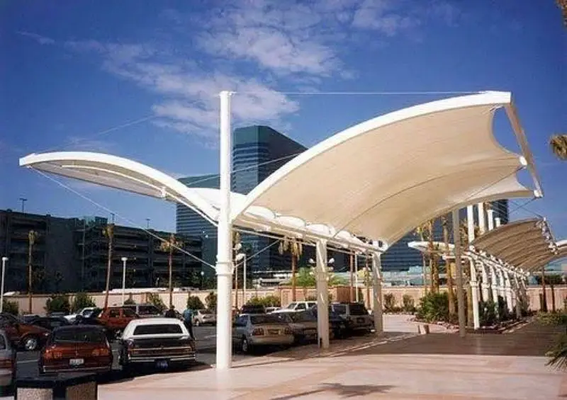 Tensile car parking shade - Pvc Canopy shade - Wall mounted - porch