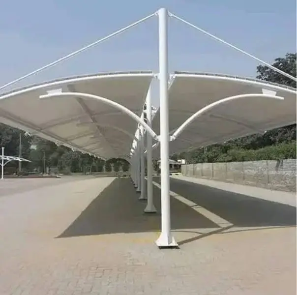 Tensile car parking shade - Pvc Canopy shade - Wall mounted - porch