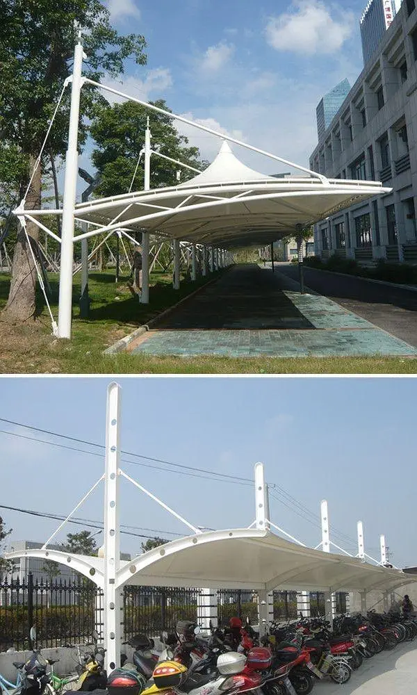 Car parking structure / Fiber shade / Tensile fabric shed / Dome shed