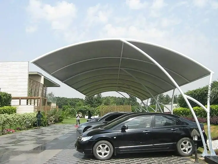 Car parking structure / Fiber shade / Tensile fabric shed / Dome shed