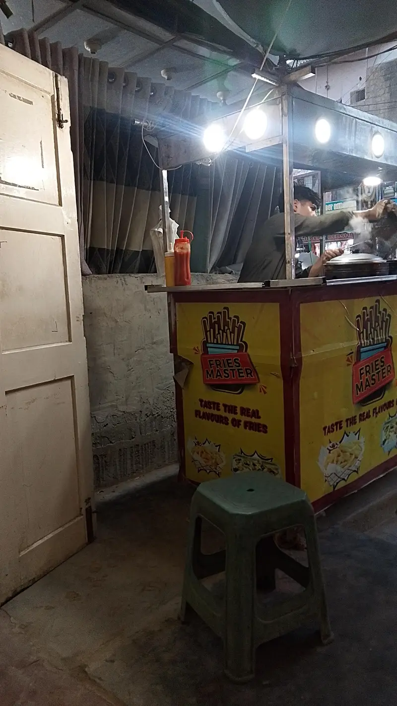 french fries counter and chicken soup conter