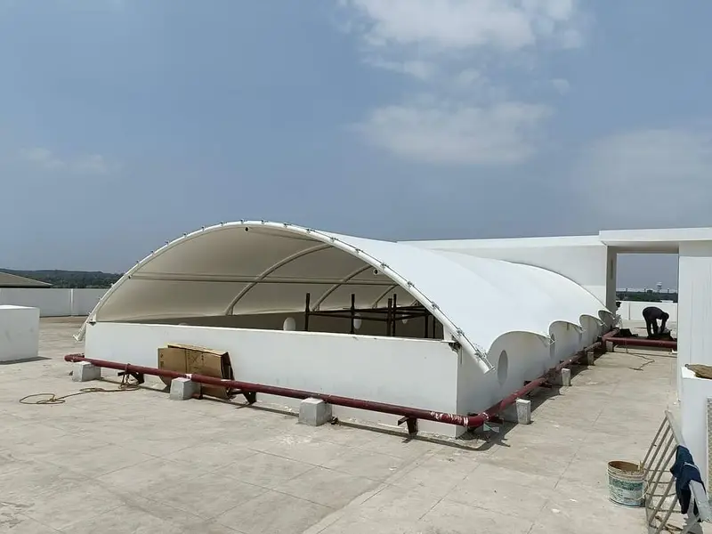 Pvc tensile fabric stock for sale /Car Shed Installation / Dome Shed