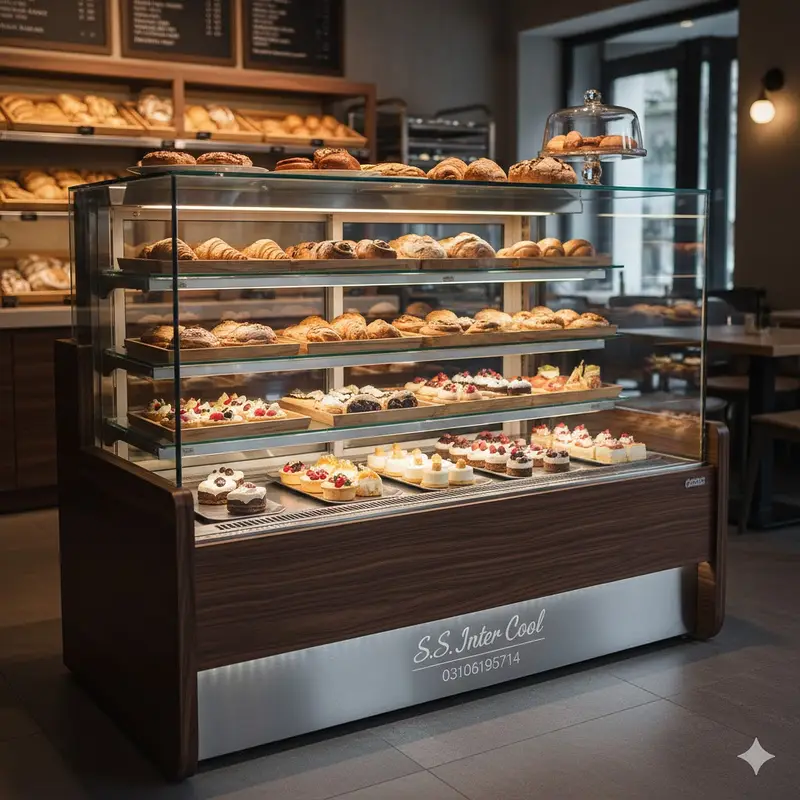 New Design Cake Display Showcase | Modern Pastry Counter Manufacturer