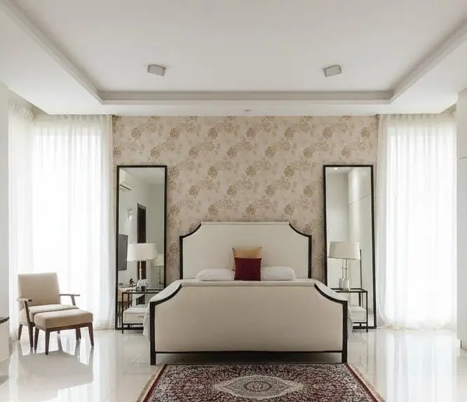 King Size bed//BedRoom Set With 2 Side + Mirrors // Solid iron Bed