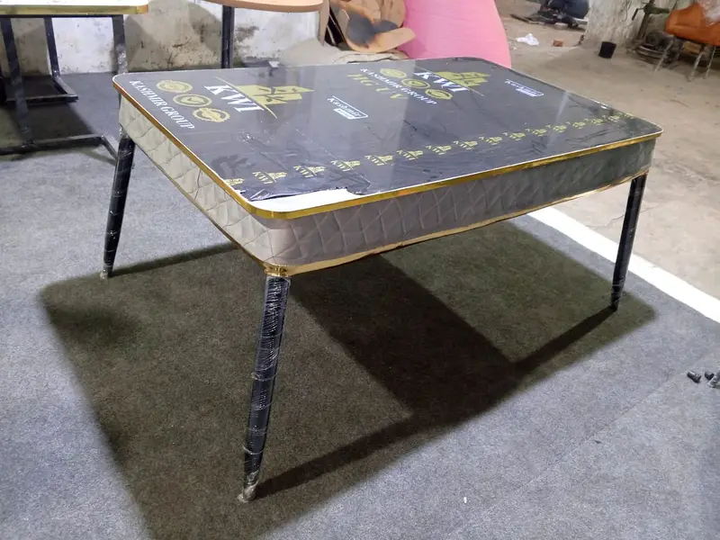 6 seater dining table/UV top table/metal steel chair/luxury dining set