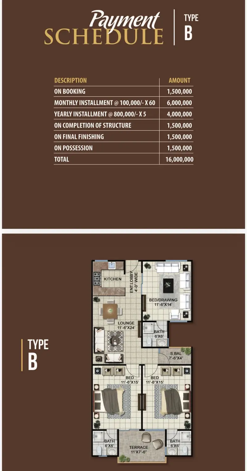 On Booking Fariha Enclave 2 Or 3 Bed DD Flat Opposite Saima Jinnah Icon Mall