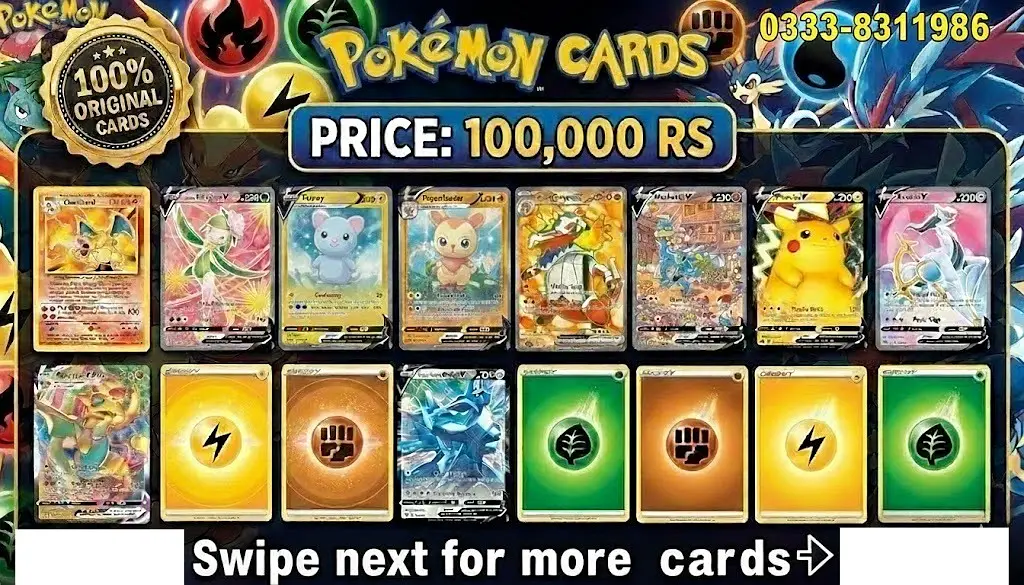 Rare 100% Original Pokemon Card Collection | Pokemon Trading game card