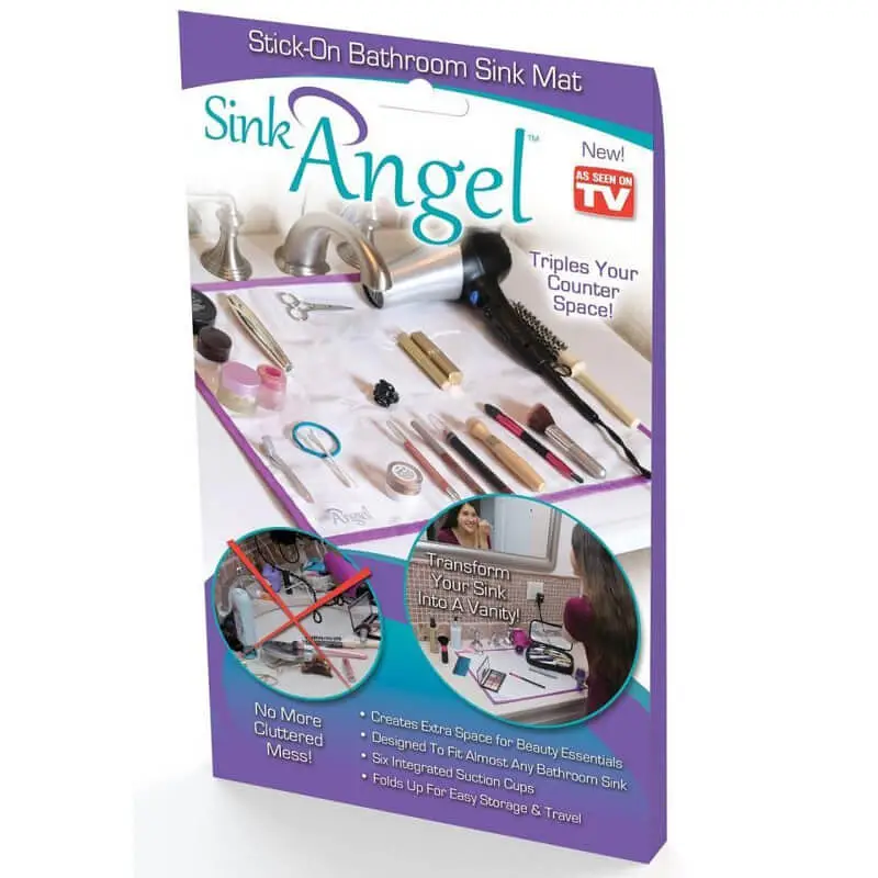 Sink Angel Stick-On Bathroom Sink Mat