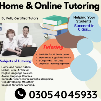 Online Tutor, Home Tutor, Home Tution, Male & felmale Tutor Near to me