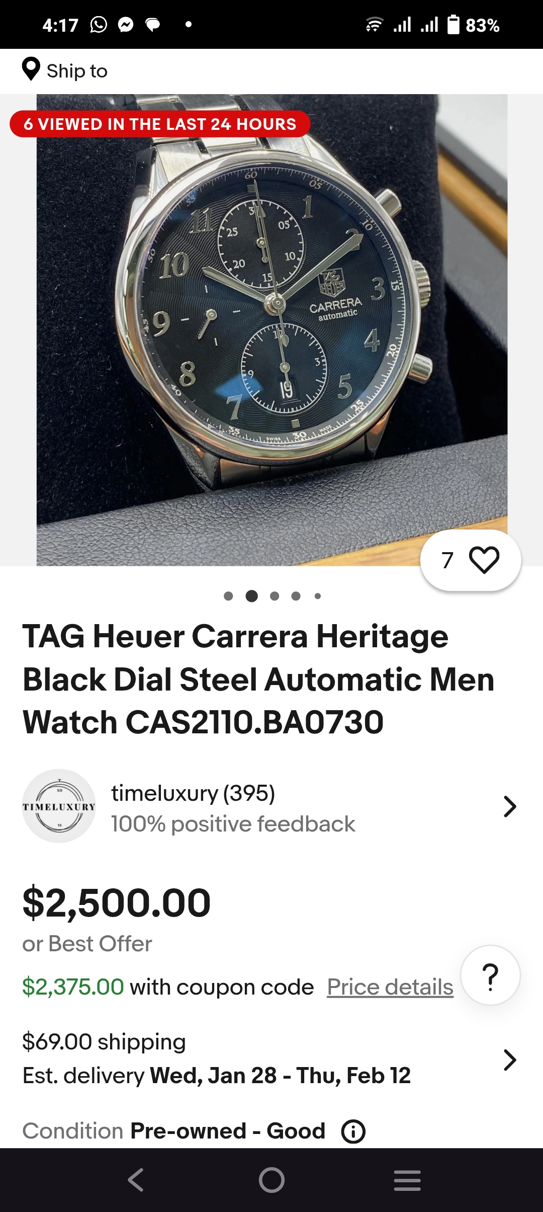 TAG Heuer Carrera men's chronograph