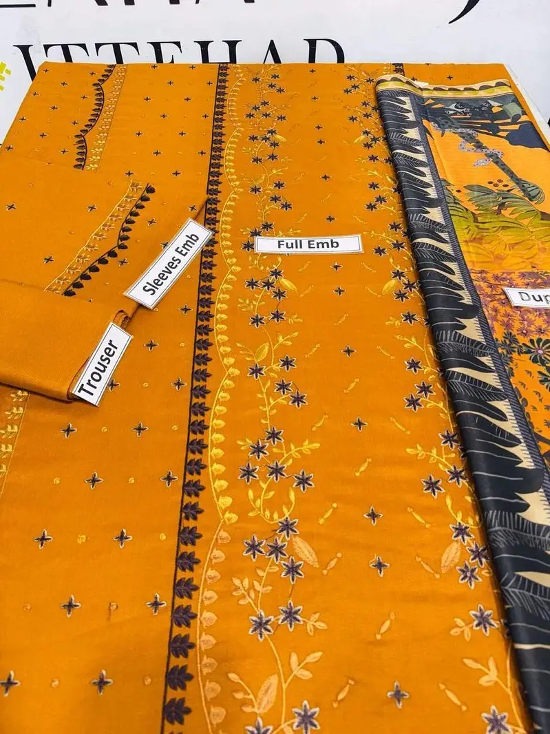 women's unstitched embroidered Suit