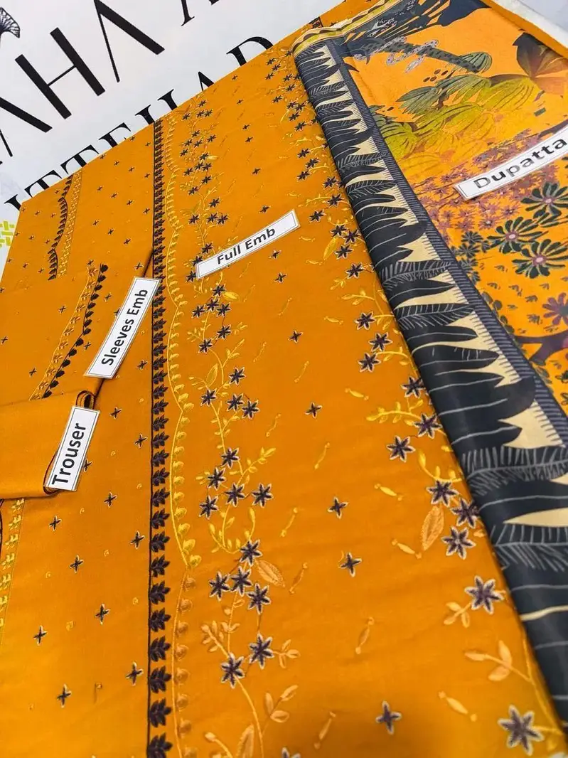 women's unstitched embroidered Suit