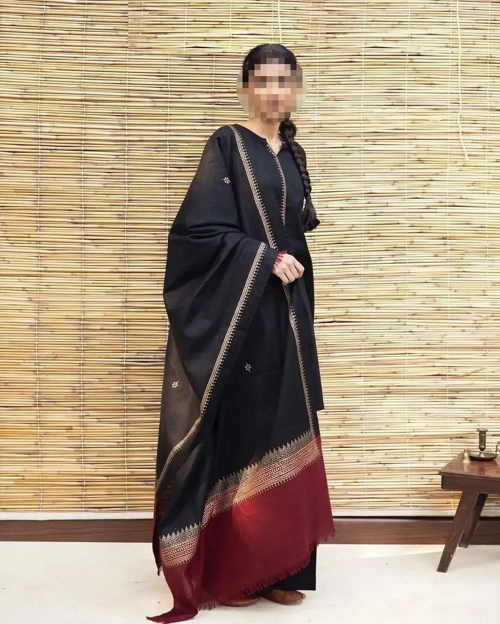 3 Pcs Women's Unstitched Embroidered Suit