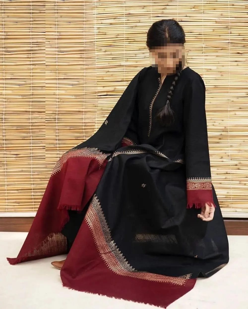 3 Pcs Women's Unstitched Embroidered Suit