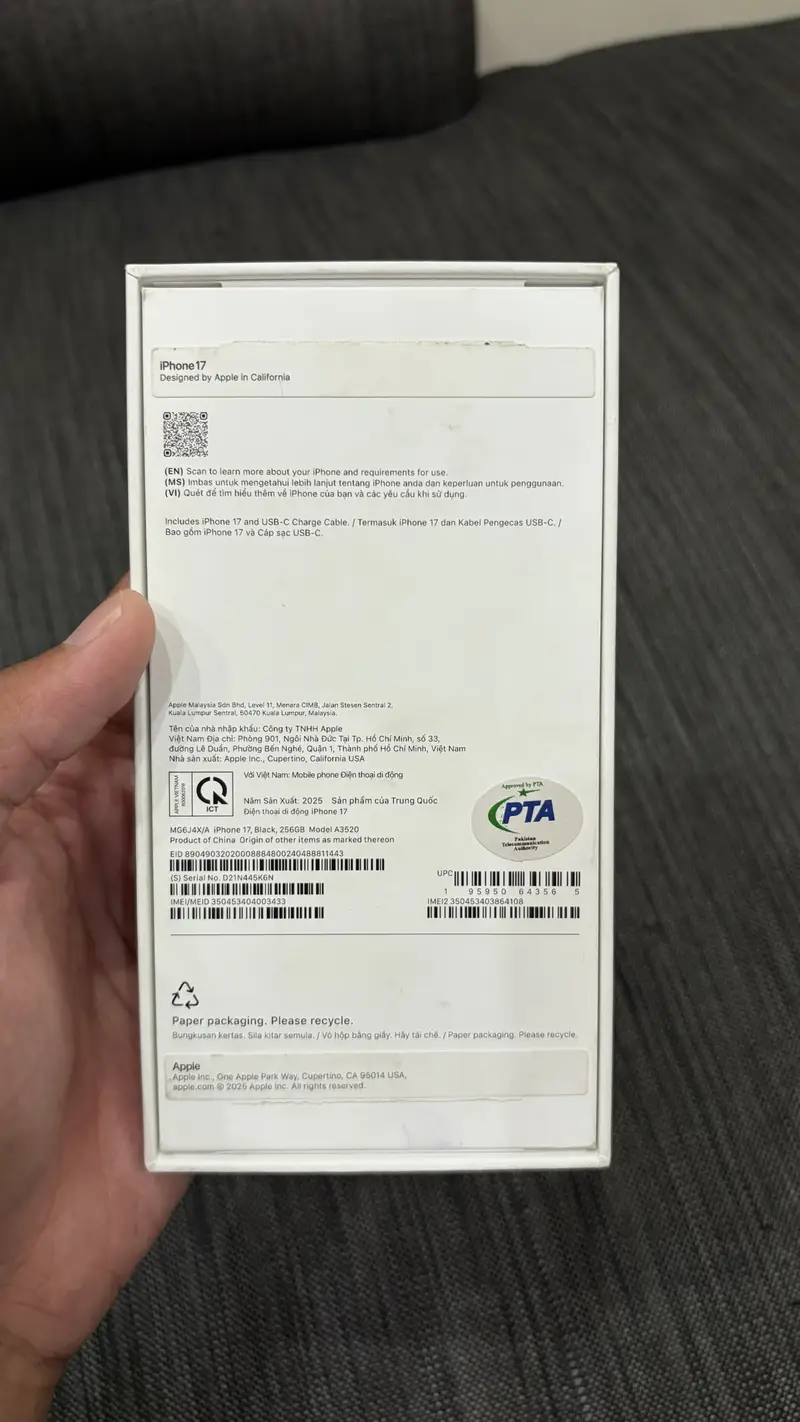 iPhone 17 256 GB PTA Approved