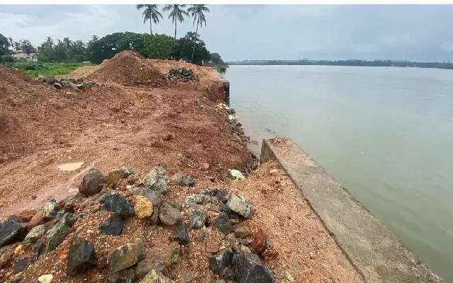 Controversy Erupts Over Collapsed Retaining Wall At Netravati Riverfront Promenade