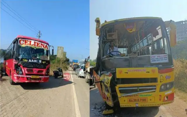 Minor Injuries In Bus Collision At Tumbe Turn, Bantwal