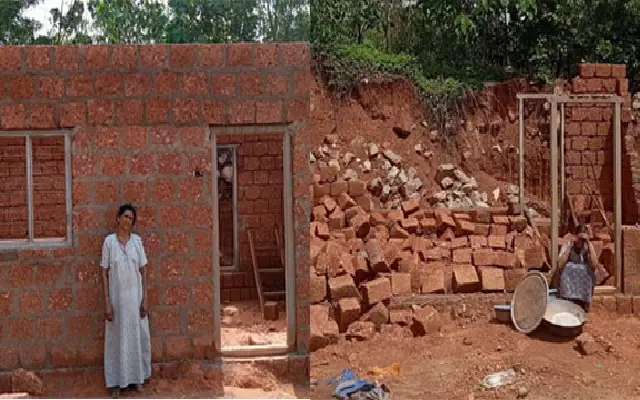 Under Construction House Demolished, Leaving Family Homeless In Nekkiladi
