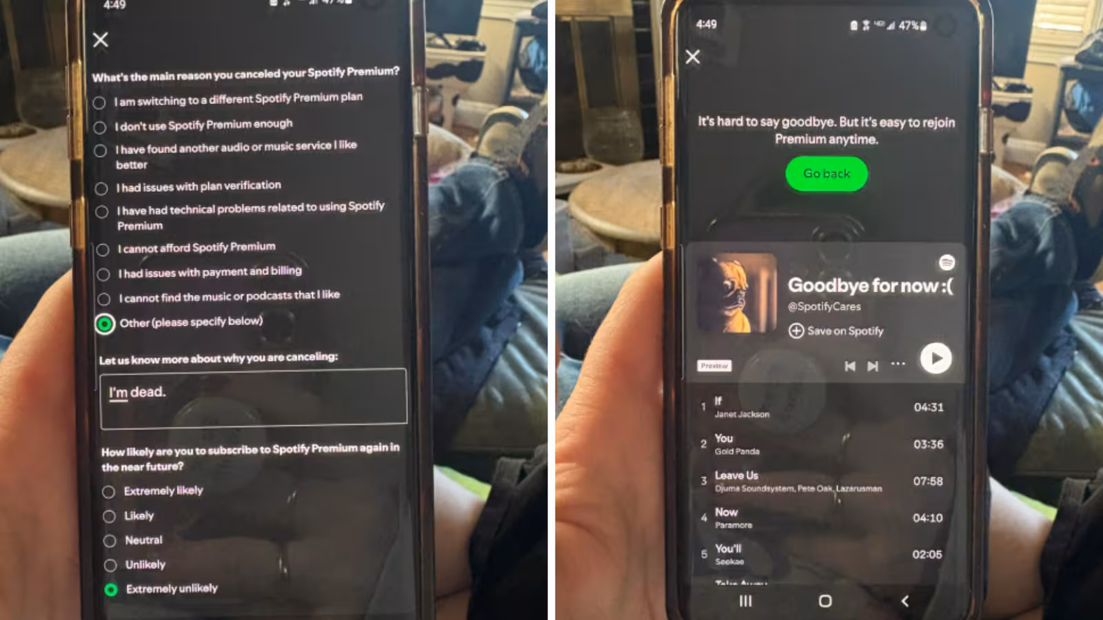 女性はSpotifyで故母のアカウントを削除しようとします、ここに何が起こるかがあります