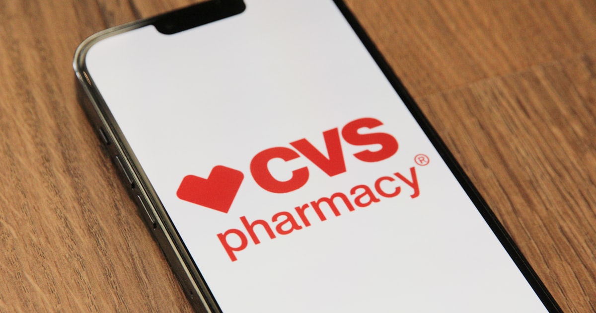 a cell phone with a cvs pharmacy logo on it