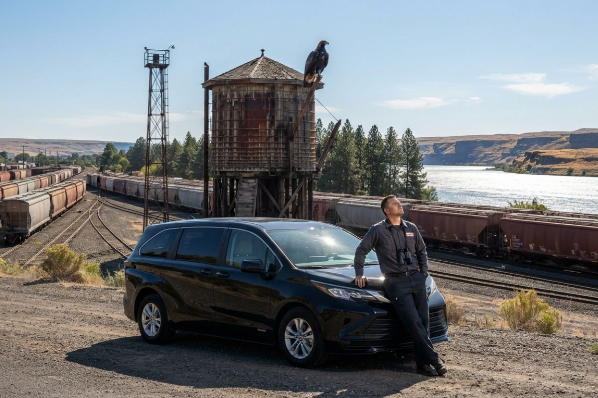 Airport shuttle vehicle in Wishram