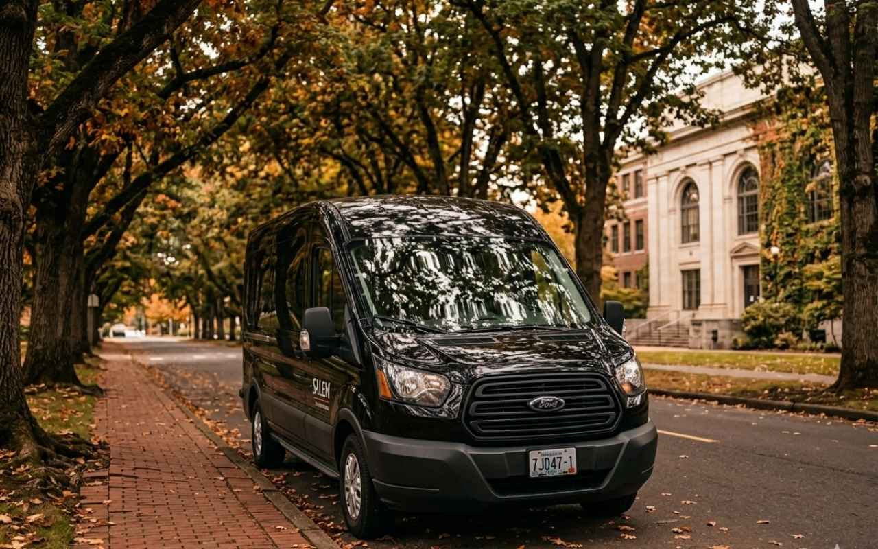 Airport shuttle vehicle in Corvallis
