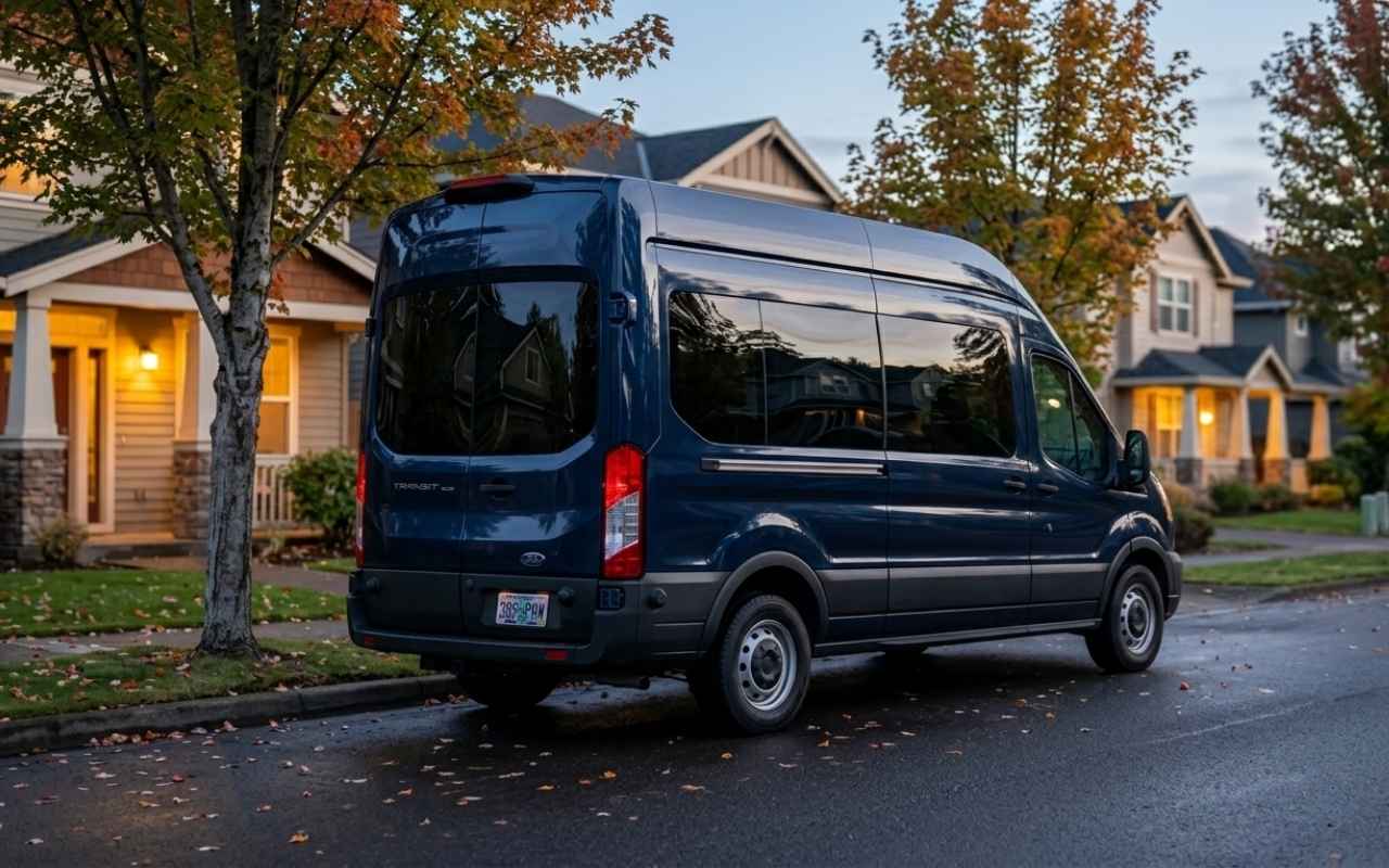 Airport shuttle vehicle in Hillsboro
