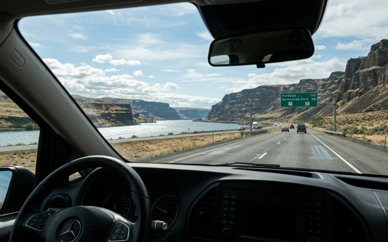 Route from Arlington to PDX