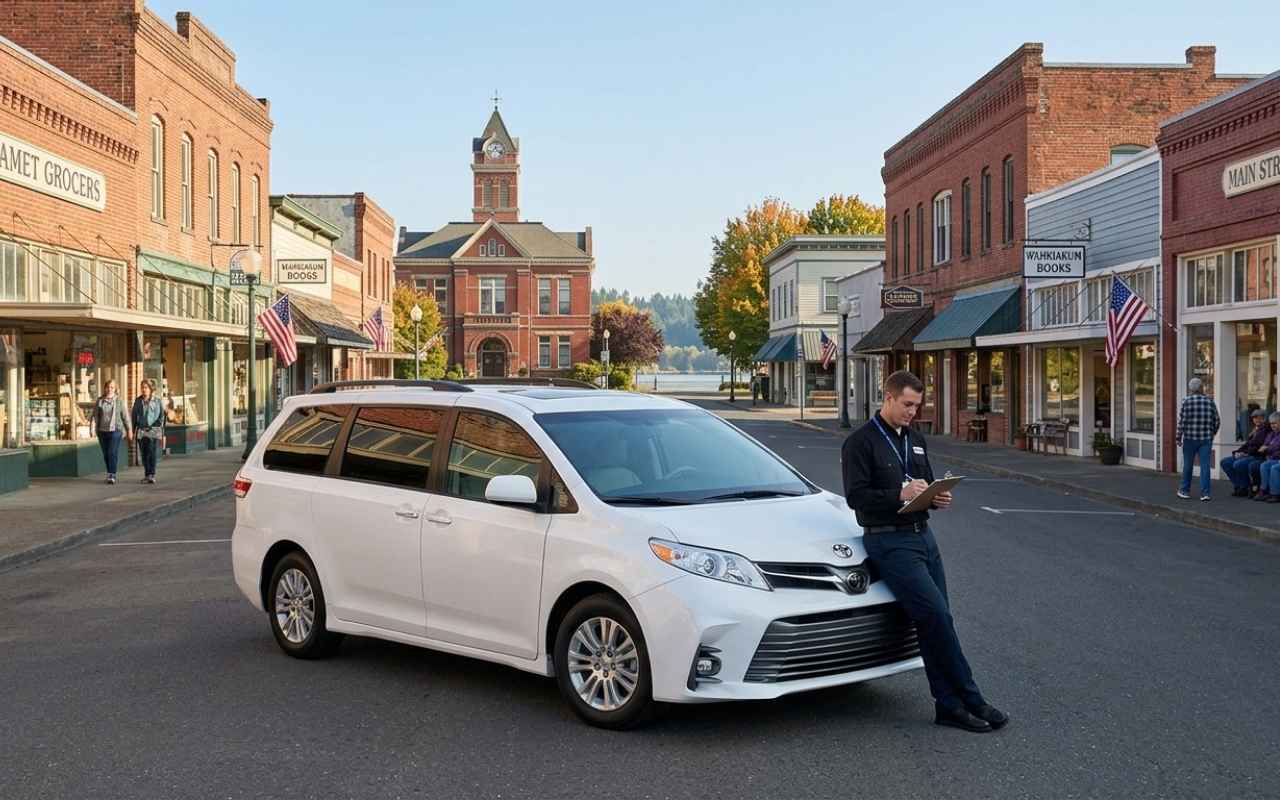 Airport shuttle vehicle in Cathlamet