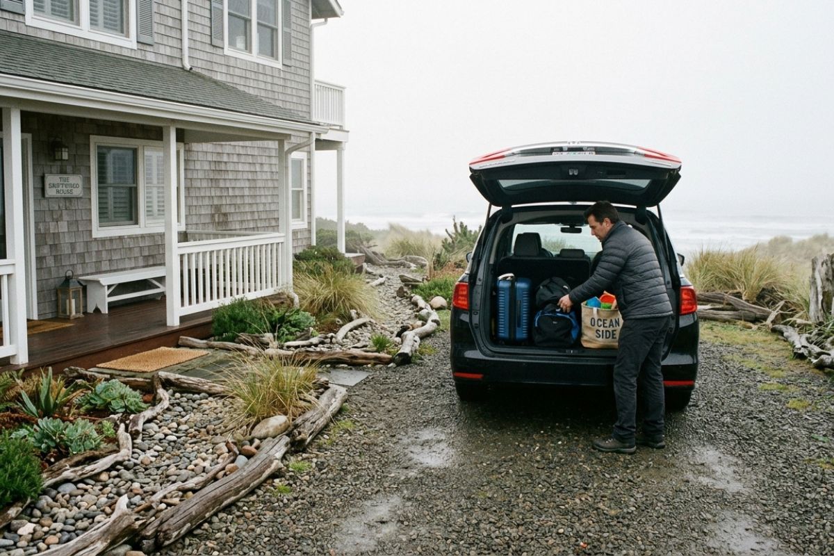 Airport shuttle vehicle in Pacific City