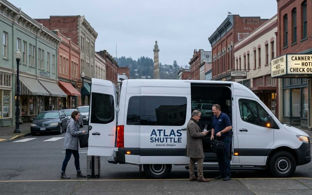 Shuttle pickup in Astoria