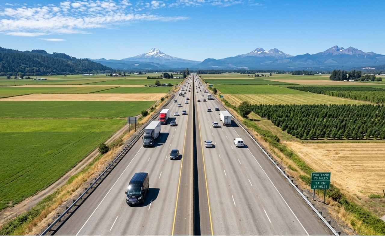 Route from Eugene to PDX