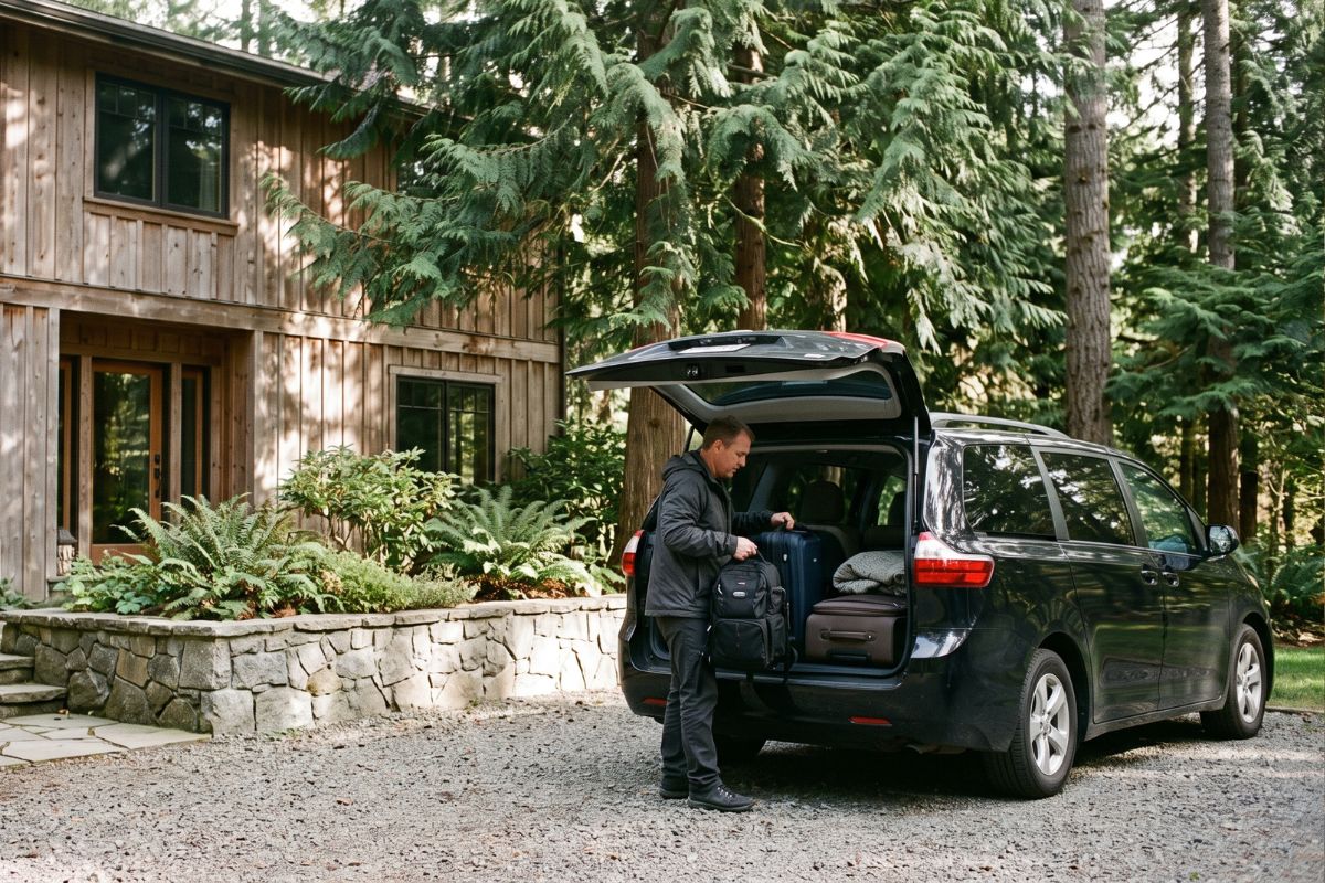 Airport shuttle vehicle in Sandy 