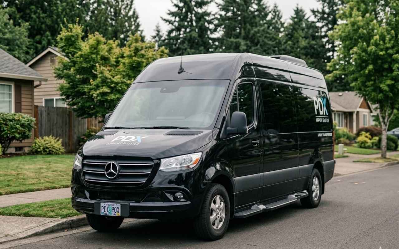 Airport shuttle vehicle in Gresham