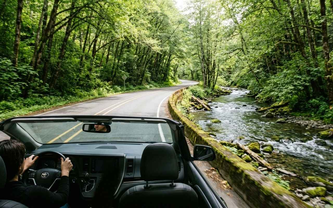 Route from Grays River to PDX