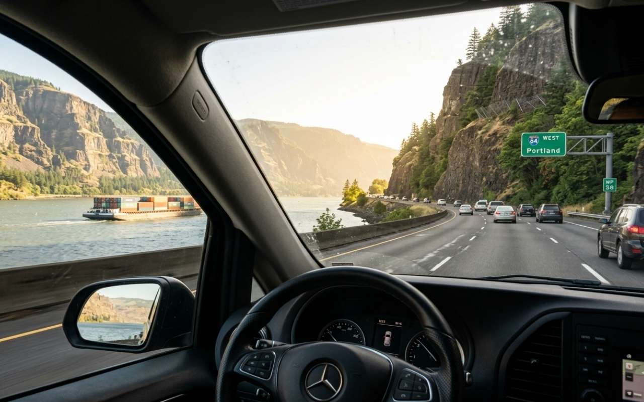 Route from Cascade Locks to PDX