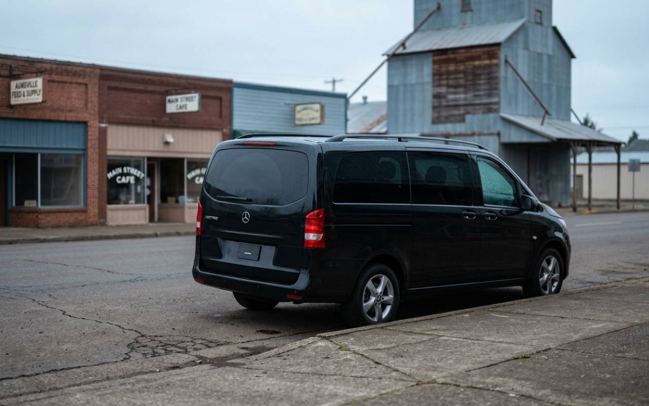 Airport shuttle vehicle in Aumsville