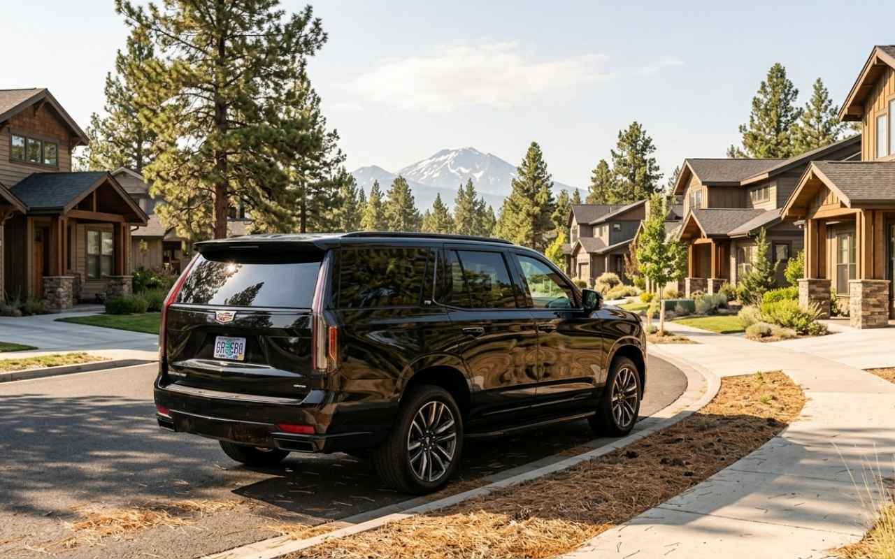 Airport shuttle vehicle in Bend