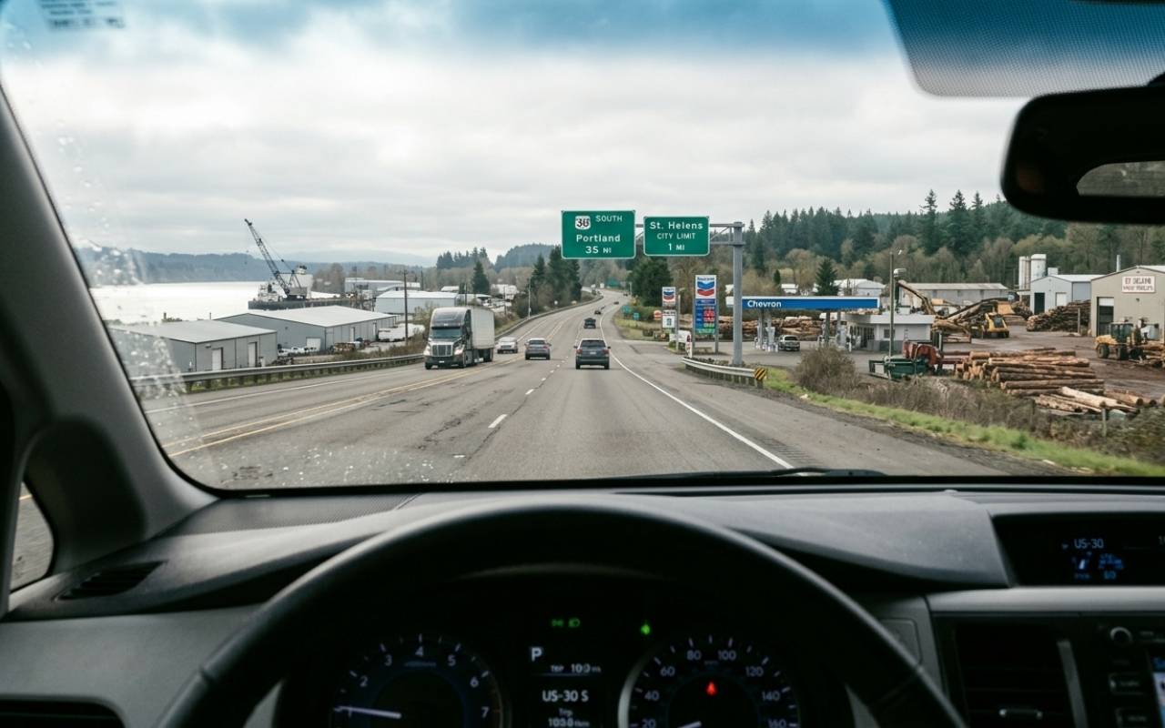Route from Columbia County to PDX