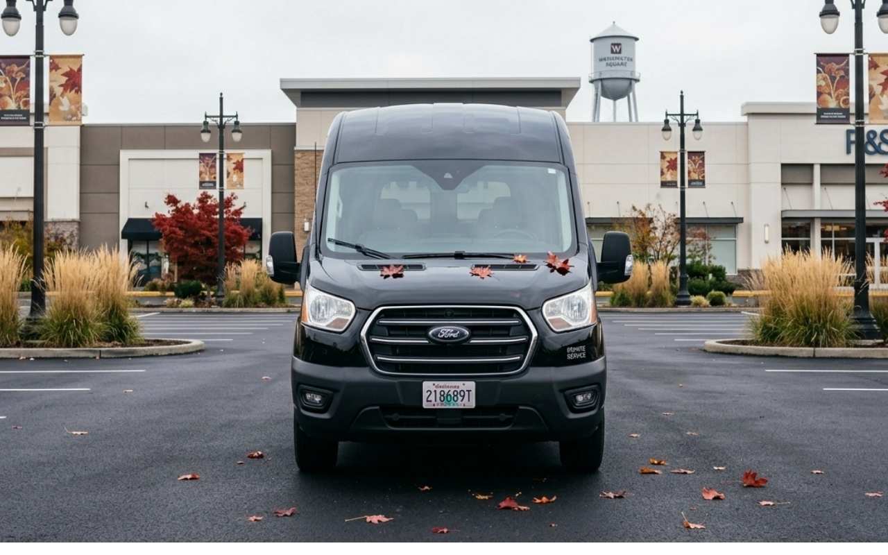 Airport shuttle vehicle in Tigard