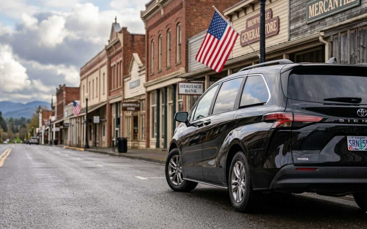 Airport shuttle vehicle in Brownsville