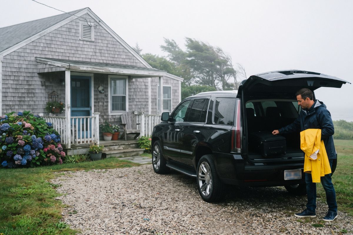Airport shuttle vehicle in Otter Rock