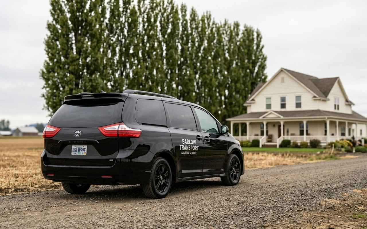 Airport shuttle vehicle in Barlow