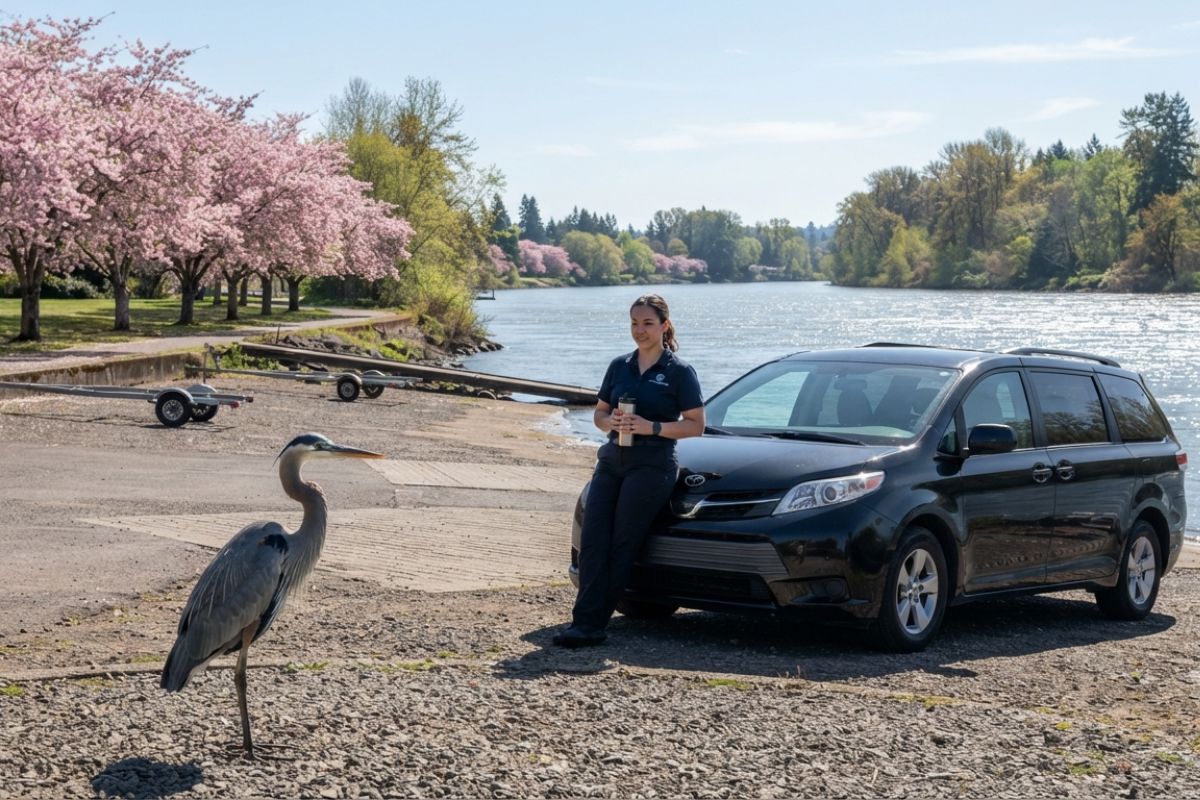 Airport shuttle vehicle in Keizer