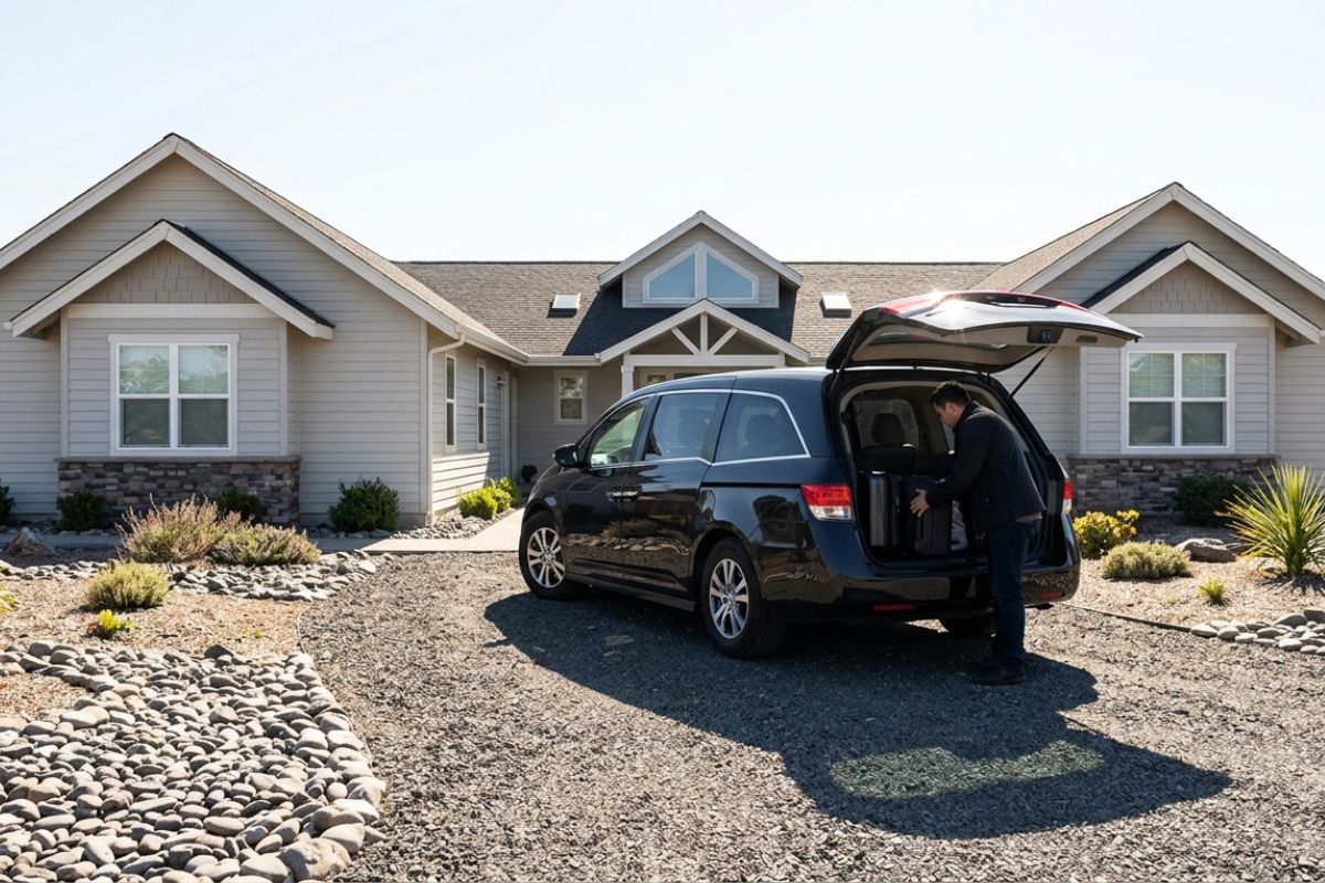 Airport shuttle vehicle in Umatilla