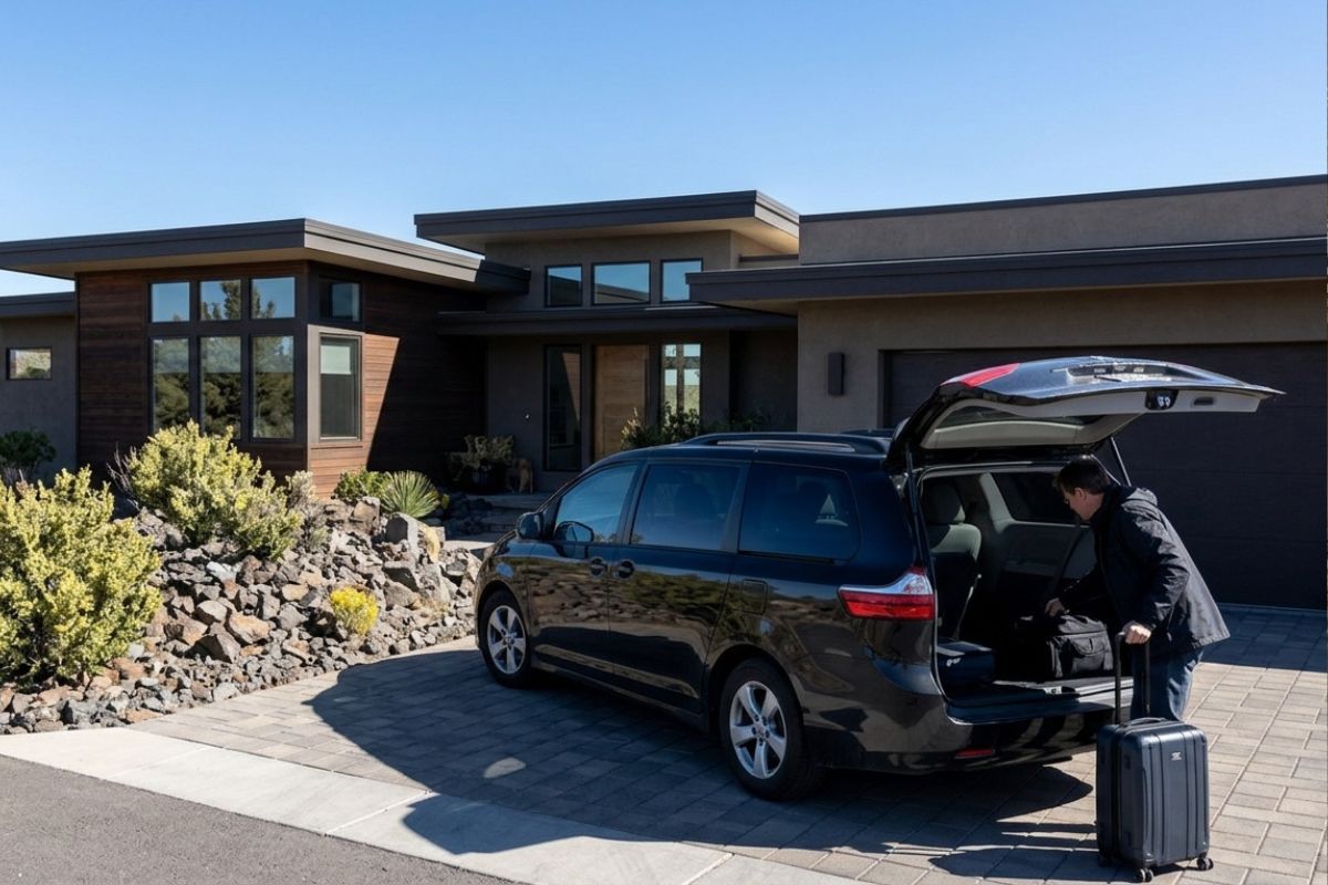 Airport shuttle vehicle in Redmond